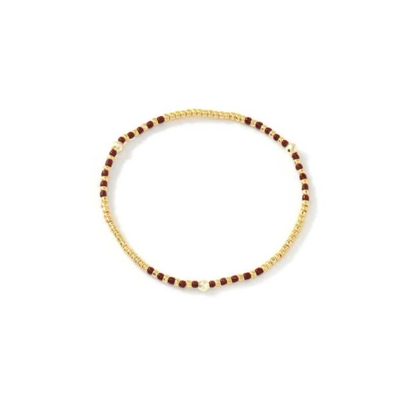 Alternative view of Pair of Two Miyuki Bracelets - White, Gold & Brown