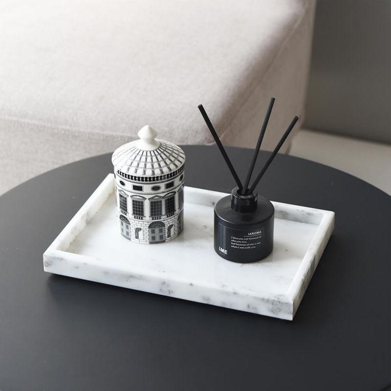Alternative view of Solid Marble Tray - Grey White