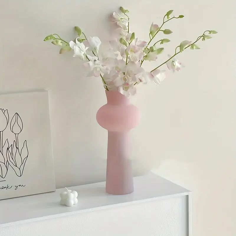 Alternative view of Slim Bauble Glass Vase- Frosted Pink